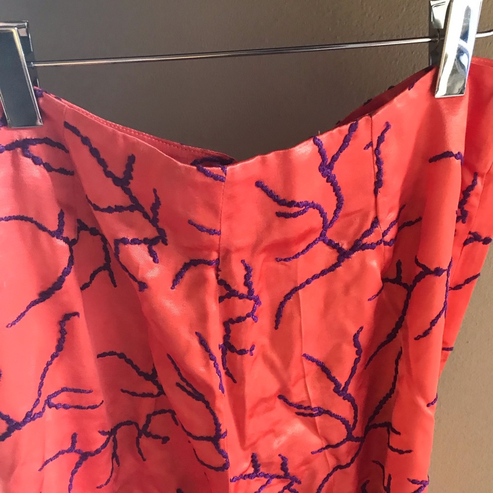 Maria Luisa B Orange silky pants w purple Size 44